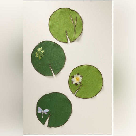 Anthropologie Other - Anthropologie Lilypad floating cocktail napkins set of 4